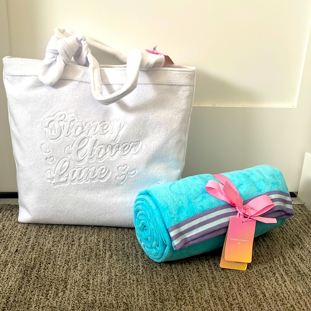 Stoney clover lane x Target White Terrycloth Beach Bag & Beach towel bundle